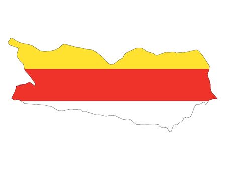 Combined Map and Flag of the Austrian State of Carinthiaのイラスト素材