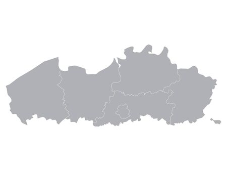 Gray Map of Belgian Region of Flandersのイラスト素材