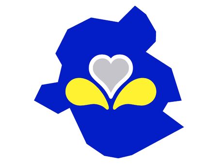 Combined Map and Flag of Belgian Province of Brusselsのイラスト素材