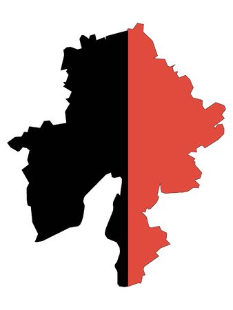 Combined Map and Flag of Belgian Province of Namurのイラスト素材