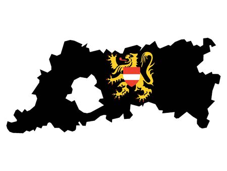 Combined Map and Flag of Belgian Province of Flemish Brabantのイラスト素材