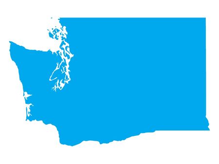 Blue Map of USA Federal State of Washingtonのイラスト素材