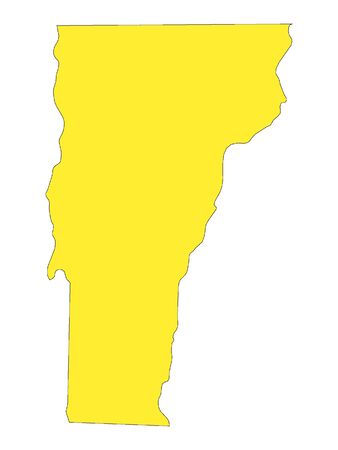 Yellow Map of USA Federal State of Vermontのイラスト素材