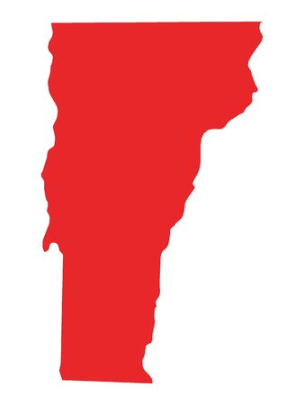 Red Map of USA Federal State of Vermontのイラスト素材
