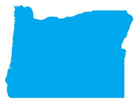 Blue Map of USA Federal State of Oregonのイラスト素材
