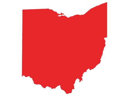 Red Map of USA Federal State of Ohioのイラスト素材