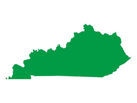 Green Map of USA Federal State of Kentuckyのイラスト素材