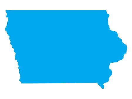 Blue Map of USA Federal State of Iowaのイラスト素材