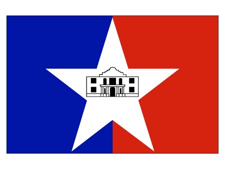 Flag of USA City of San Antonio, Texasのイラスト素材