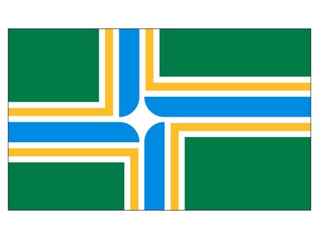 Flag of USA City of Portland, Oregonのイラスト素材