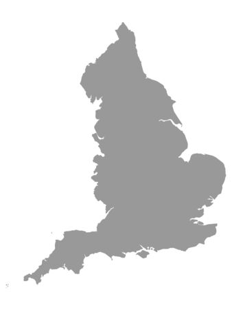 Gray Map of England on White Backgroundのイラスト素材