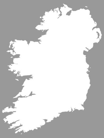 White Map of Ireland on Gray Backgroundのイラスト素材