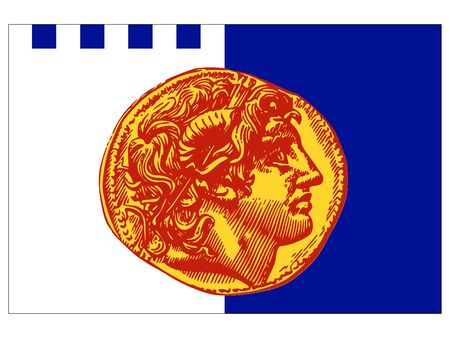 Flag of the Greek City of Thessalonikiのイラスト素材