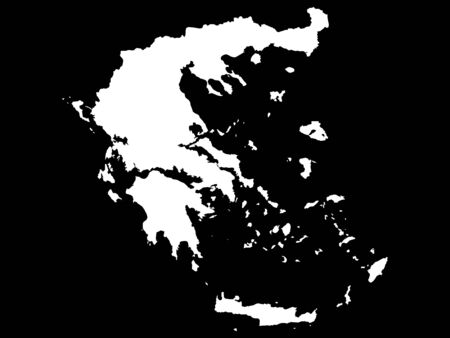 White Map of Greece on Black Backgroundのイラスト素材