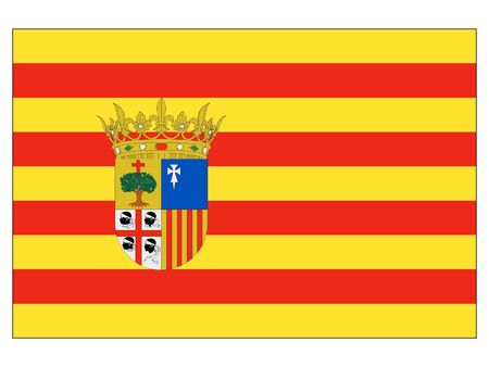 Flag of the Spanish Autonomous Community of Aragonのイラスト素材