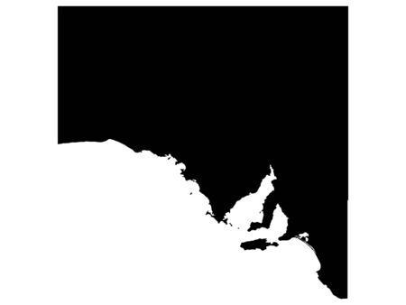 Black Map of the Australian State of South Australiaのイラスト素材