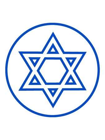 Pattern Blue Illustration of Star of Davidのイラスト素材