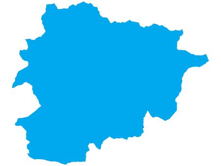 Blue Flat Vector Map of Andorraのイラスト素材