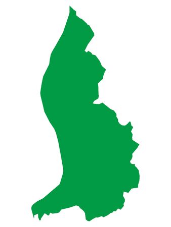 Green Flat Vector Map of Liechtensteinのイラスト素材