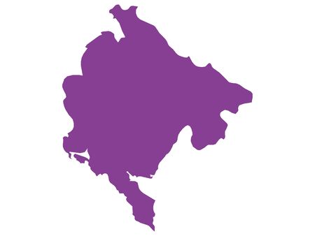 Purple Flat Vector Map of Montenegroのイラスト素材