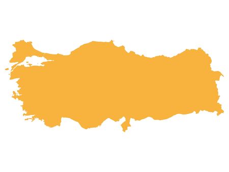 Orange Flat Vector Map of Turkeyのイラスト素材