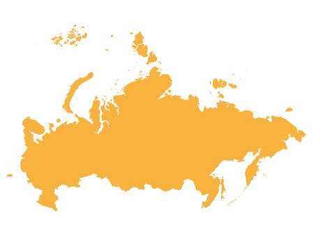 Orange Flat Vector Map of Russiaのイラスト素材