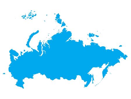 Blue Flat Vector Map of Russiaのイラスト素材