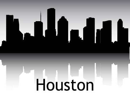 Panoramic Silhouette Skyline of the City of Houston, Texasのイラスト素材