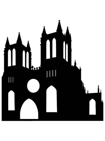 Black Silhouette of Symbol of Bristol - Bristol Cathedralのイラスト素材