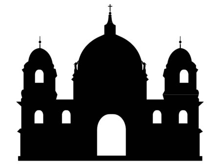 Black Silhouette of Symbol of Berlin - Cathedralのイラスト素材
