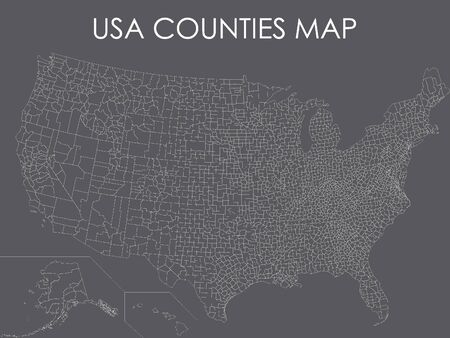 Silver USA Counties Mapのイラスト素材