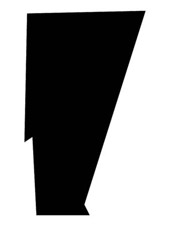 Simplified Black on White Map of USA Federal State of Vermontのイラスト素材