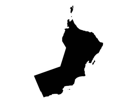 Black Silhouette Map of Omanのイラスト素材