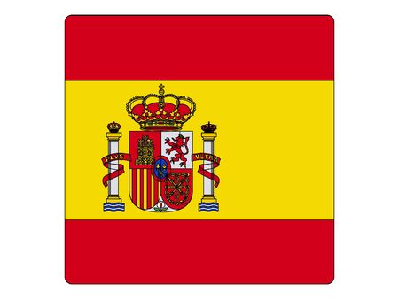 Flat Square Flag of the European Country of Spainのイラスト素材