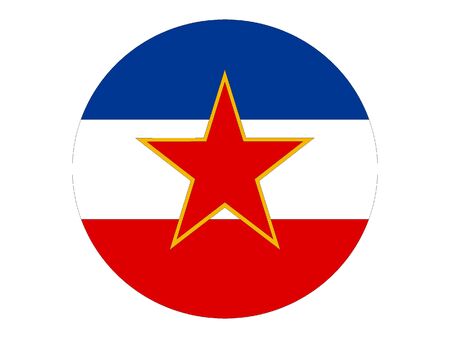 Round Flat Flag of the European Country of Yugoslaviaのイラスト素材