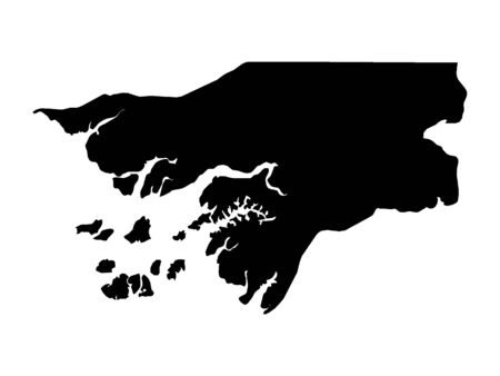 Black Flat Map of Guinea-Bissauのイラスト素材