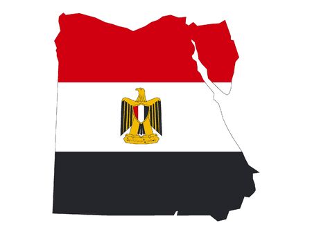 Flag Within Map of Egyptのイラスト素材