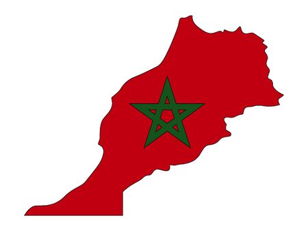 Flag Within Map of Moroccoのイラスト素材