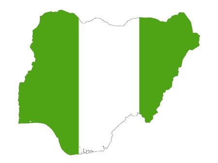 Flag Within Map of Nigeriaのイラスト素材