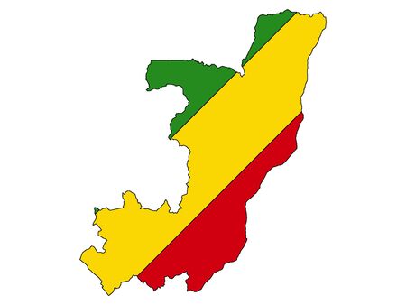 Flag Within Map of Republic of the Congoのイラスト素材