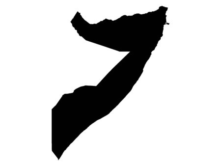 Black Flat Map of Somaliaのイラスト素材