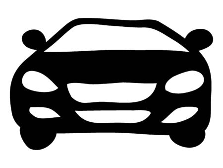 Simple Black Car Drawingのイラスト素材