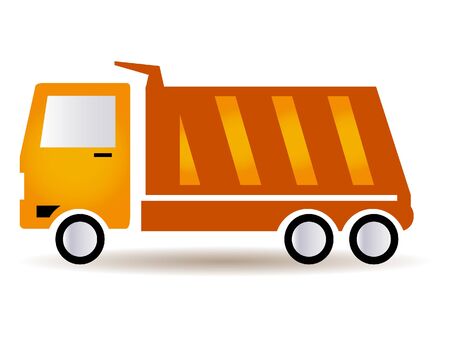 Yellow 3D Illustration of a Garbage Truckのイラスト素材