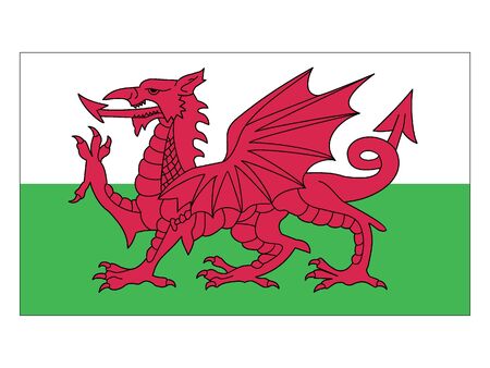 Flat Flag of Walesのイラスト素材