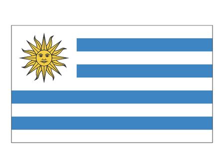 Flat Flag of Uruguayのイラスト素材