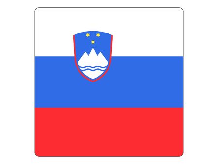 Square Flat Flag of Sloveniaのイラスト素材