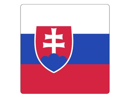 Square Flat Flag of Slovakiaのイラスト素材