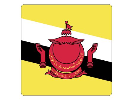 Square Flat Flag of Bruneiのイラスト素材
