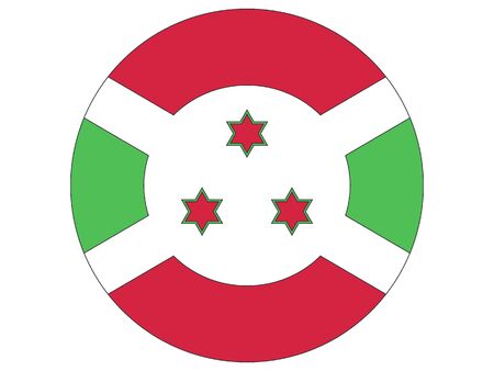 Round Flat Flag of Burundiのイラスト素材
