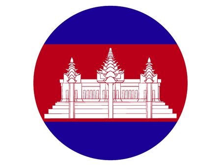 Round Flat Flag of Cambodiaのイラスト素材